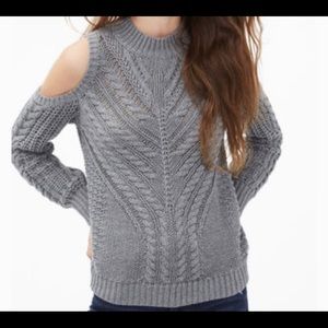 Grey open shoulder sweater